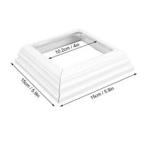 4PCS Decorative Post Base Cover White Deck Column Cover Baluster PVC Post Skirt  Porch