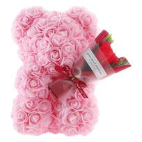 24cm Size Eternal Rose Bear Long Lasting Flower Bouquet Artificial Flower Gift Artificial Rose Creative Design Rose Bear