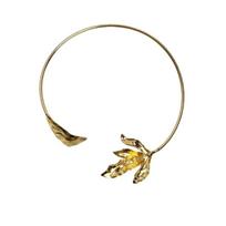 3D Maple Leaf Choker Necklace Irregular Exaggerated Choker Open Collar Necklace  for Women auksas