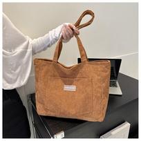 Ladies Bag Corduroy Shoulder Bag Tote Bag Handbag For Casual Outings Travel Office L ruda