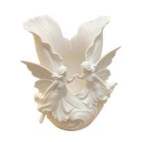 3D Printed Pen Holder 2 Angels Wings Decorative Pencil Cup Multi-functional Desk Organizer for Office Home Workspace balta