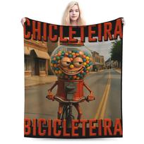 AI Meme Chicleteira Bicicleteira Brainrot Italian Joke Funny Blanket Quality Super Soft Throw Blanket Winter Room Bedspread 80x120cm(31x47inch)