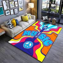 Music love peace vibrant expression carpet Yoga living room room decor children's crawling mat doormat area rug games mat 40cm x 60cm