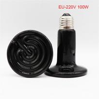 Pet Reptile Far Infrared Ceramic Heating Lamp Heat Emitter Light Bulb for Ortoise Lizard Spider Pet Warmer Bulb Brooder EU/US Pl EU 100W Lamp