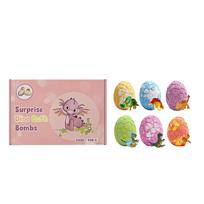 6Pcs Dinosaur Surprise Bath Bombs for Kids 90g Each Colorful Fizzy Bombs with Hidden Dino Toys Gentle Skin Safe 6pcs