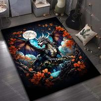 1PC Dragon full moon red leaves comic style Carpet for Living Room Bedroom Sofa Home Decor Rus Non-slip Floor Mat Luxury Gift 40x60cm