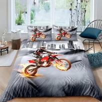 Dirt Bike Duvet Cover Set Motocross Racer For Kids Teens Extreme Sports Style Polyester Bedding Set Bedclothes Double Queen King 135x200cm