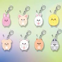 8pcs Stray Kids Acrylic Keychain with Lightstick Charm, Cute Sitting Cartoon Characters Bag Pendant, STAY Fans Kpop Accessory 8pcs