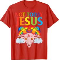 Today Not Jesus Satan Goat Satanic Rainbow Satanism Gift TShirt 100 Cotton ONeck Short Sleeve Summer Casual Unisexs Tshirt S