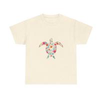 Floral Sea Turtle T-Shirt, Vibrant Ocean-Inspired Tee, Perfect for Beach Lovers 4XL