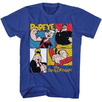 Popeye Character Squares Royal Comics Shirt 150