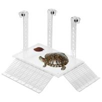 Turtle Climbing Ramp with Feeding Area Height Adjustable Acrylic Turtle Sun Drying Platform for Pet Tortoise Aquarium Fish Tank