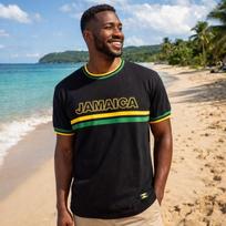 Reggae Feva T-Shirt Mens L Black Ringer Embroidered Jamaica Reggae Rasta 3XL