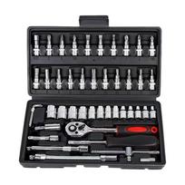 46pcs Ratchet Wrench Set 1/4 Ratchet Torque Wrench Combo Kit With Sockets Bit Hand Spanner Tool Car Repair Hardware Tool