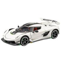1/24 Scale Koenigsegg Jesko Supercar Racing Series Sound & Light Collectibles Hobby Birthday Gifts Adult Personal Items with Boyfriend Diecast Alloy balta