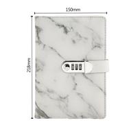 A5 užrašų knygelės dienoraštis Pastorintas vadovas Užrašų knygelė Slaptažodžių knygelė su užraktu Black-Marble Book