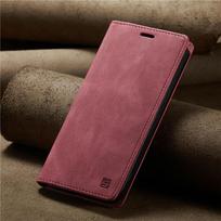 Leather Flip Phone Case For Samsung Galaxy S9 S10 Plus S20 S21 FE S22 S23 S24 S25 Note 10 20 Ultra Wallet Bracket Protect Cover For Note 20 Ultra raudona
