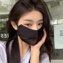 MEET SUNNY Ice Silk UV Protection Face Cover Mask One Size juoda tinklinė spalva