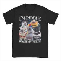 Funny Pibble Dog Meme Brainrot Wash My Belly TShirts Men Women  Fashion Cotton Tee Shirt Crew Neck T Shirt Unique Clothing S