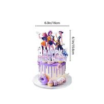 Demon Hunter Cake Decoration Cupcake Toppers Birthday Decorating Girls Kids Boy Party Decorations Baby Shower Party Favors as the picture showe