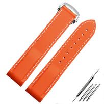 20mm 22mm Silicone Rubber Watchband For Omega SEAMASTER PLANET OCEAN Curved End Men Strap Watch Accessories Watch Band Chain 20mm