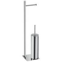 WC Stovas TRILLY su wc šepečiu ir tualetinio popieriaus laikikliu chromo spalvos