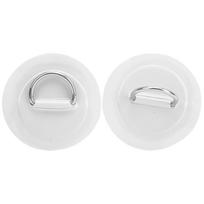 2pcs Inflatable Boat Kayak DRing Pad Patch PVC Marine Stainless Steel Fixed Buckle(White ) balta