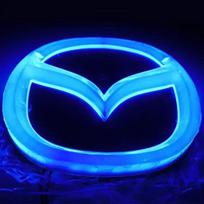 4D Logo Rear Badge Led Car Light Emblem Sticker Decals Decoration for Mazda 2 3 6 RX8 RX7 CX7 8 CX5 MX5 323 Auto Accessories 10.1X8.2cm mėlyna