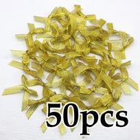 (50 Pcs) 4*4cm Colourful Ribbon Bows Small Size Polyester Satin Ribbon Bow Flower DIY Craft Decoration 4cm auksas