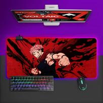HOT B-Jujutsu Kaisen Mouse Pad RGB Gaming Mouse Pad Desk Mat HD Gamer Large LED Light XXL MousePads RGB600x300x3mm
