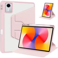 360 Rotating Acrylic Hard Case for Lenovo Tab M11 TB330FU TB331FC 11.0 Inch with Pencil Holder Stand Casing Lenovo Tab M11 2024 rožinė