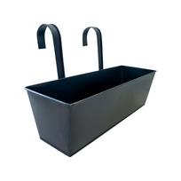 Patvarus metalinis kabinamas vazonų dėžutė balkonų turėklams, sodui ir namų dekoravimui, elegantiškos rožinės spalvos, 12 colių One Size juoda