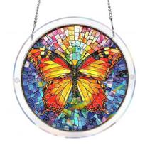 Acrylic Jigsaw Puzzle Suncatcher Large Colorful DIY Sun Catcher Kit for Adults Stained Glass Style Window Hanging Ornament for Home Garden Decor M