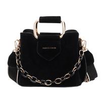 High End Retro Faux Suede Messenger Bags Women's Autumn New Letter Chains Design Shoulder Bag French Elegant Commuter Handbags Mini(Max Length<20cm) juoda