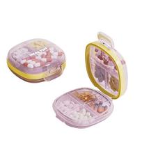 7 Compartment Portable Pill Box Dustproof Medicine Organizer Weekly Pills Container  Travel Storage Clear Pink S
