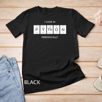 Python Developer Periodic Table Gift Unisex T-Shirt Mens Womens Tees Top 3XL