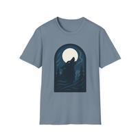Unisex Softstyle T-Shirt Mens Womens Tees Top Wolf Howl Moonlight Forest Silhouette Nature Tee S
