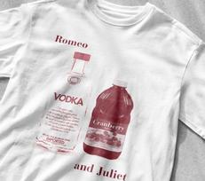 Vodka Cranberry Romeo and Juliet Drinking T-Shirt Mens Womens Tees Top, Funny Drinking T-Shirt Mens Womens Tees Top, Funny S
