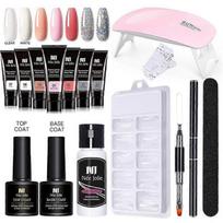 Poly Nail Gel Set 6W LED Lamp Full Manicure Kit Quick Extension Nails Building Fingertips Polygels Tool Kit 3