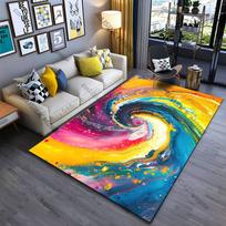 Vibrant swirling colorful abstract carpet Yoga living room room decor children's crawling mat doormat area rug games mat 40x60cm