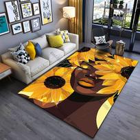 Vibrant sunflowers abstract art carpet Yoga living room room decor children's crawling mat doormat area rug games mat 40x60cm