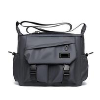 Large Capacity Men Crossbody Bag Square Casual Messenger Bag Cool Nylon Postman Bag  Unisex pilka