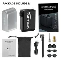 Toptrek Mini Electric Air Pump Portable 1260mAh 100psi Bicycle Pump Inflator Presta Schrader Valve Road MTB Bike Motorcycle Pump juoda