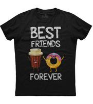 Best Friends Forever Donut And Coffee Funny Graphic Phrase TShirt Summer Cotton ONeck Short Sleeve Unisexs T Shirt New S3XL S