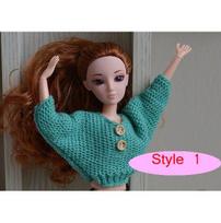 Green Causal Clothes For Barbie Doll House Knitted Sweater Top  For 1/6 BJD Doll Your Choice Kids DIY Dollhouse Toy For Children Collection žalia