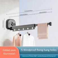 Retractable Clothes Drying Rack,Space-Saver,Collapsible Drying Racks for Laundry Room,Wall Mounted Clothes Hanger Rack One Fold pilka