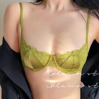 French Ultra-Thin Sexy Half-Cup Lace Bra for Women Push-Up Anti-Drooping Underwear for Large Breasts 32/70