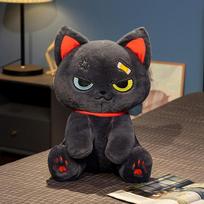 Cute Halloween Dark Pirate Cat Doll Girl Heart Cat Plush Toy Doll Pillow Gift 33cm 0.3kg