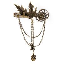 Vintage Steampunk Brooch Pin for Women Male Elegant PunkStyle Gear Brooch Lapel Pin Dress Shirt Corsage Pin Hair Clip 1 auksas