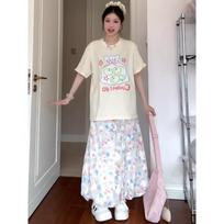 Color Bud Wide Leg Pants Women's Summer New High Waist Sweet Culottes S